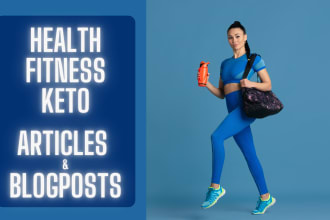 write health, fitness, keto articles