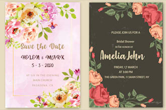design beautiful watercolor invitation card