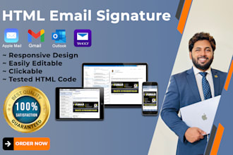 develop HTML email signature for apple, outlook and gmail