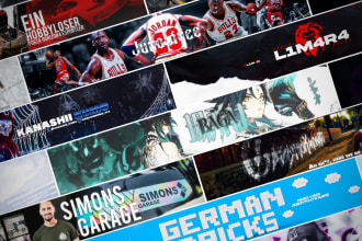 design awesome youtube,twitch,twitter or facebook banner or header in 24h