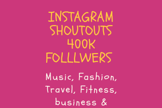 give instagram promotion shoutout to 400k fashion niche