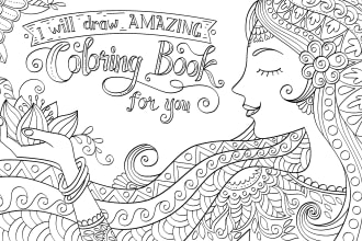 draw amazing coloring book page for adults