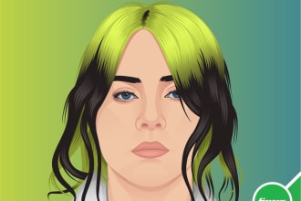 draw realistic vector portrait of you