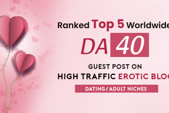guest post an erotic story on top 5 ranked high traffic blog
