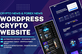 build wordpress website for automated crypto news and forex autoblog