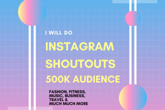 instagram ads shoutout promotion to 500k fashion followers