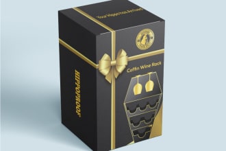create packaging box design with die cut and 3d mockup