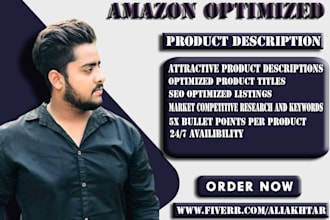 write seo optimized amazon, shopify , product descriptions
