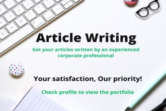 write business articles in general, HR and marketing space