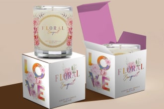 design label and packaging for candle and cosmetics business