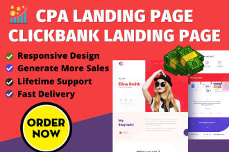 create responsive CPA landing page or clickbank sales funnel