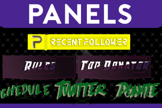 design express twitch panels , buttons , profile panels