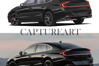 draw your car or any vehicle into vector asap