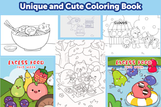 do cute coloring book illustration