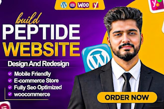 build research use fda compliant peptide website  ecommerce store on wordpress