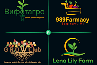 design modern natural food agriculture farm organic logo for your business