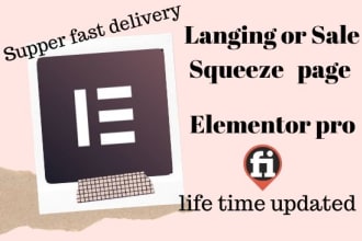 install elementor pro and design squeeze,  landing pages