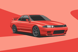 draw vector cartoon from your car in 24 hours