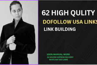 do 62 high quality  USA dofollow SEO backlinks link building