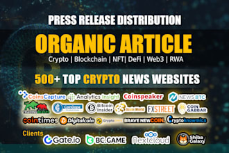 do crypto press release promotion with crypto organic article