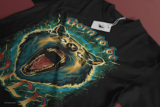 create custom amazing t shirt illustration design