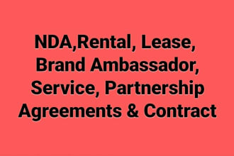 do nda rental lease partnership photography joint venture agreement contract