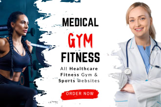 make fast wordpress healthcare, clinic, doctor or sports website  landing page