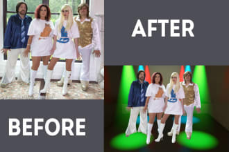 do adobe photoshop editing and background removal same day
