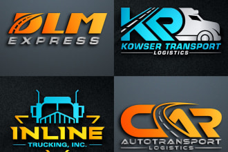 design modern logistic transport and trucking logo
