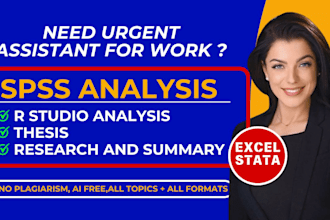 do medical research data analysis , interpretation by spss, python,excel and r
