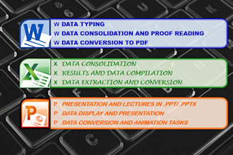 consolidate data in any format word, excel and ppt n pdf professionally