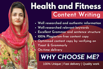 be your health and fitness content writer