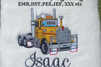 do embroidery digitizing of  pictures in line art and detail