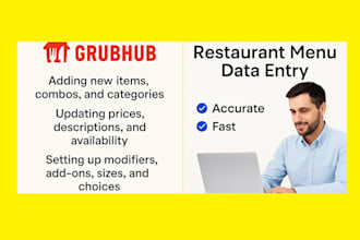create or update your grubhub restaurant menu fast