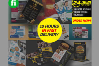 design travel gym menu flyer direct mail or eddm postcard