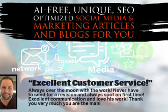 create social media and marketing articles and blogs for you