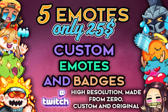 create a twitch set of sub badges and or emotes for you