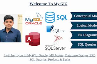 do mysql oracle sql server database design erd projects and sql queries