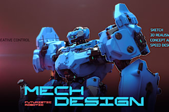 design high quality robot, mech, cyberpunk, concepts