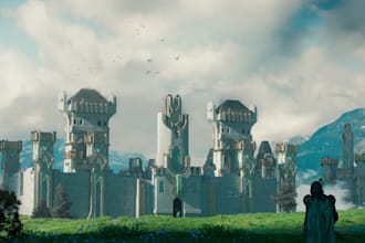 create environment concept art and background illustration