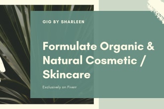 formulate custom natural and organic skincare and cosmetics