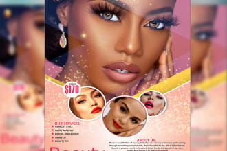 design professional beauty salon, spa menu, skin, hair flyer