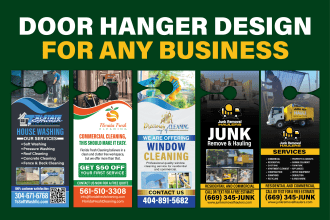 creative door hanger, rack card, dl flyer for any business