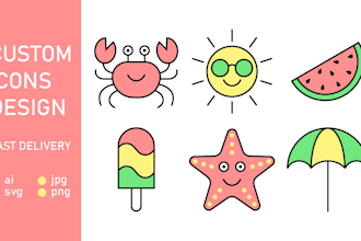 create set simple custome vector line icons