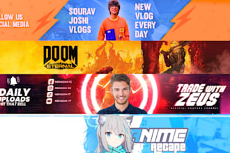 design a custom youtube banner and logo
