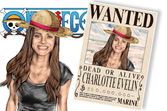 draw custom bounty one piece wanted poster
