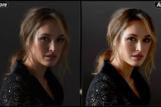 do face retouching and fix imperfection