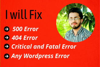 fix 500 error, 404, 403, critical error in wordpress website