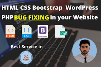 optimize and do bug fixing in html css, and bootstrap website