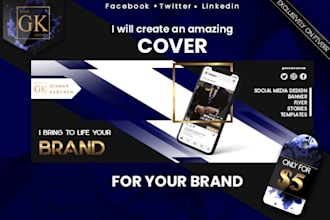 design an amazing social media header, cover, banner for you